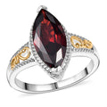 EverTrue Simulated Garnet Color Diamond Ring in 18K YG Plated and Platinum Bond (Size 10.0) 4.90 ctw - Sticky add to cart bar