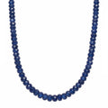 D'Joy Premium Kashmir Kyanite 95.00 ctw Beaded Necklace in Rhodium Over Sterling Silver 18-20 Inches - Sticky add to cart bar