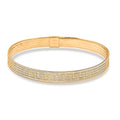 Italian Greek Key Mesh Bangle Bracelet in 10K Yellow Gold (7.00 Inches) - Sticky add to cart bar