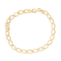 Italian Alternata Kite Grumetta Chain Bracelet in 10K Yellow Gold (7.50 In) 1.75 Grams