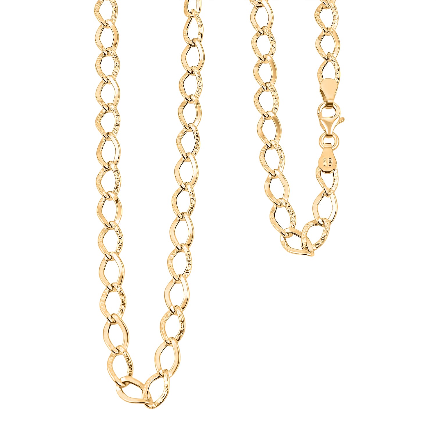 Italian Alternata Kite Grumetta Chain Necklace in 10K Yellow Gold 3.62 Grams 20 Inches