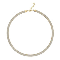 Italian Greek Key Mesh Omega Chain Necklace in 10K Yellow Gold 4.46 Grams 18-20 Inches