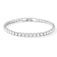 Simulated Diamond Tennis Bracelet in Silvertone 7.50 Inches 5.10 ctw