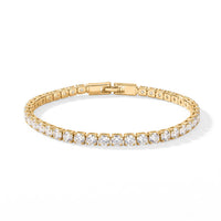 Simulated Diamond Tennis Bracelet in Silvertone 7.50 Inches 5.10 ctw