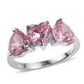 EverTrue Simulated Pink Diamond Heart Ring in Stainless Steel (Size 10.0) 7.00 ctw - Sticky add to cart bar