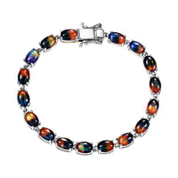 D'Joy Bi Color Ethiopian Welo Opal Bracelet in 18K Vermeil YG and Rhodium Over Sterling Silver (6.50 In) 8.90 ctw