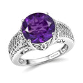 EverTrue African Amethyst Ring in Platinum Bond (Size 10.0) 4.40 ctw - Sticky add to cart bar
