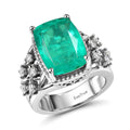 EverTrue Emeraldine Quartz, White Zircon Ring in Platinum Bond (Size 10.0) 7.50 ctw - Sticky add to cart bar