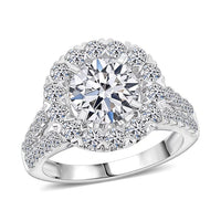 Luxuriant Lab Grown Diamond E-F VS 3.38 ctw Infinite Aura Ring in 14K White Gold 5.72 Grams