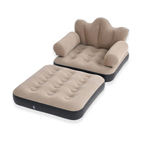 Gray Inflatable Lounge Chair with Detachable Footrest (70"x25.20"x9.45")