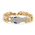 Blue and White Austrian Crystal Bracelet in Goldtone (10.50 In) - Sticky add to cart bar
