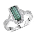 Luxoro 10K White Gold AAA Lagoon Tourmaline,  Diamond (I2) Ring (Size 8.0) 1.93 ctw - Sticky add to cart bar