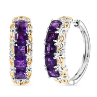 EverTrue Brazilian Citrine 3.70 ctw Hoop Earrings in 18K YG Plated and Platinum Bond