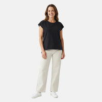 Closeout Christopher & Banks Black Relaxed Restyled Step Hem Tee - Large