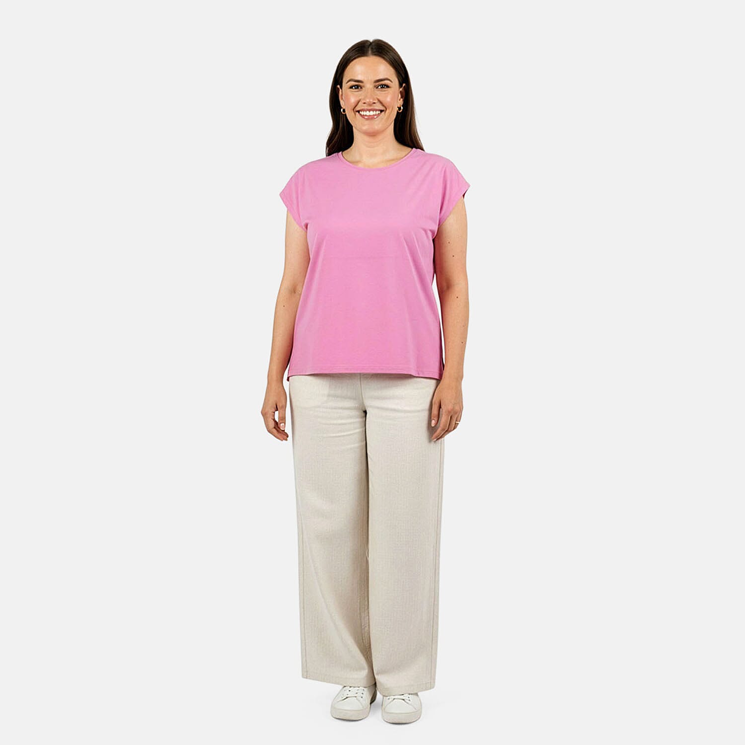 Closeout Christopher & Banks Black Relaxed Restyled Step Hem Tee - Large
