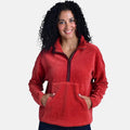Closeout Christopher & Banks Red Knit Corduroy Half Zip Top - Large - Sticky add to cart bar