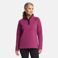 Closeout Christopher & Banks Blue Relaxed Restyled Quilted Mock Neck Top - Medium