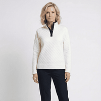 Closeout Christopher & Banks Blue Relaxed Restyled Quilted Mock Neck Top - Medium