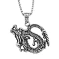 Dragon Pendant Necklace in Stainless Steel 23.5 Inches - Sticky add to cart bar