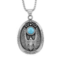 Blue Howlite 0.50 ctw Winged Scarab Necklace in Stainless Steel 23.5 Inches - Sticky add to cart bar