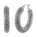 Chainlink Mesh Hoop Hoop Earrings - Sticky add to cart bar