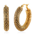 Chainlink Mesh Hoop Hoop Earrings - Sticky add to cart bar