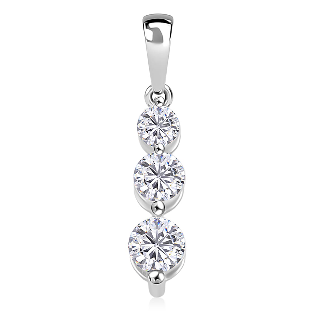 NY Closeout 14K White Gold Diamond (G, VS) Pendant with Stainless Steel Necklace (18 Inches) 0.50 ctw