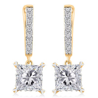 Luxuriant Lab Grown Diamond G VS 4.25 ctw Earrings in 14K Yellow Gold Over Sterling Silver