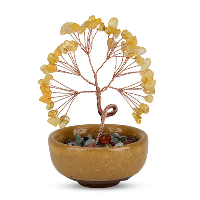 Livmore Citrine Gemstone Tree Décor with Ceramic Base - Product card gallery slide 1 (10227267535161)