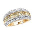 14K Yellow Gold Princess Cut Natural Yellow and White Diamond (VS) Ring (Size 6.0) (6.50 g) 3.00 ctw - Sticky add to cart bar
