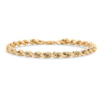 10K Yellow Gold 5mm Rope Chain Bracelet (8.00 In) 3.5 Grams