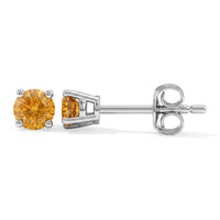 14K White Gold Luxuriant Lab Grown Yellow Diamond (IR) (VS) Earrings 0.25 ctw