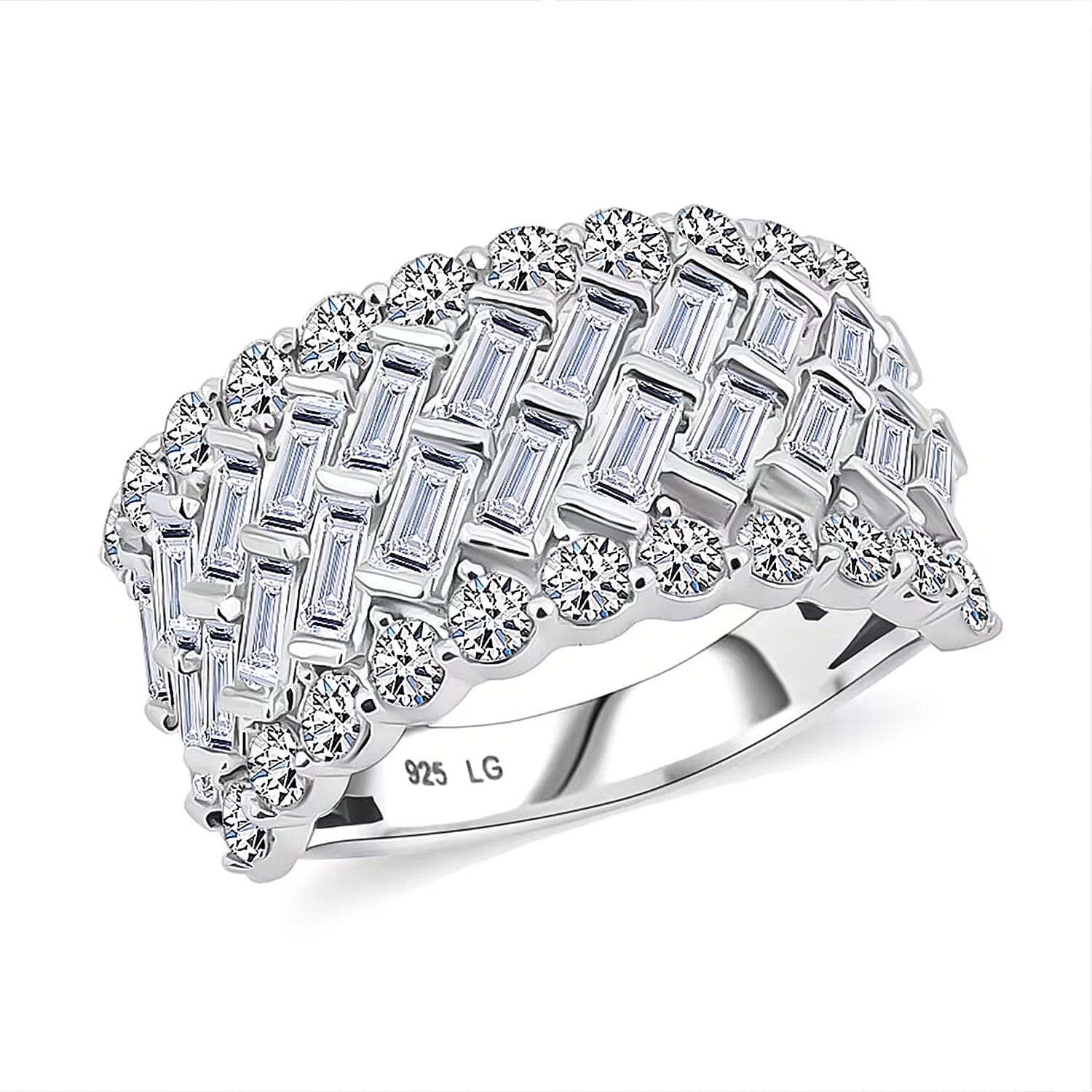 Doorbuster Luxuriant Lab Grown Diamond (G-H, SI) Ring in Sterling Silver (Size 10.0) 3.70 ctw