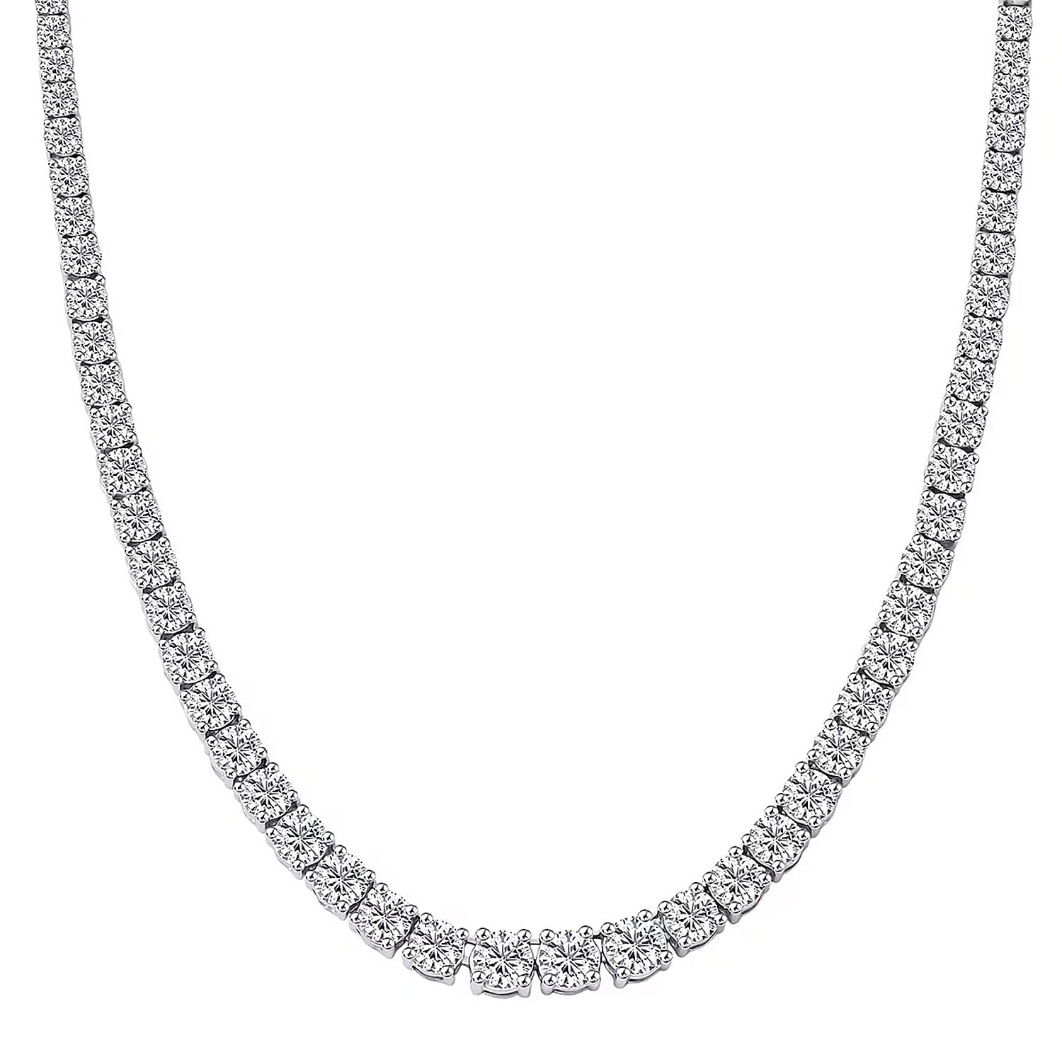 Luxuriant Lab Grown Diamond (G-H, SI) Necklace (18 Inches) in Sterling Silver 7.60 ctw