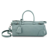 La Marey Blue Genuine Leather Crossbody Bag (12.6"x4.7"x5.9") with Handle Drop and Shoulder Strap