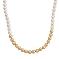 Golden to White Color Shell Pearl Necklace (20 Inches) in Silvertone - Sticky add to cart bar