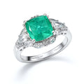 D'Joy Emeraldine Quartz, White Topaz Ring in Platinum Over Sterling Silver (Size 10.0) 5.10 ctw - Sticky add to cart bar