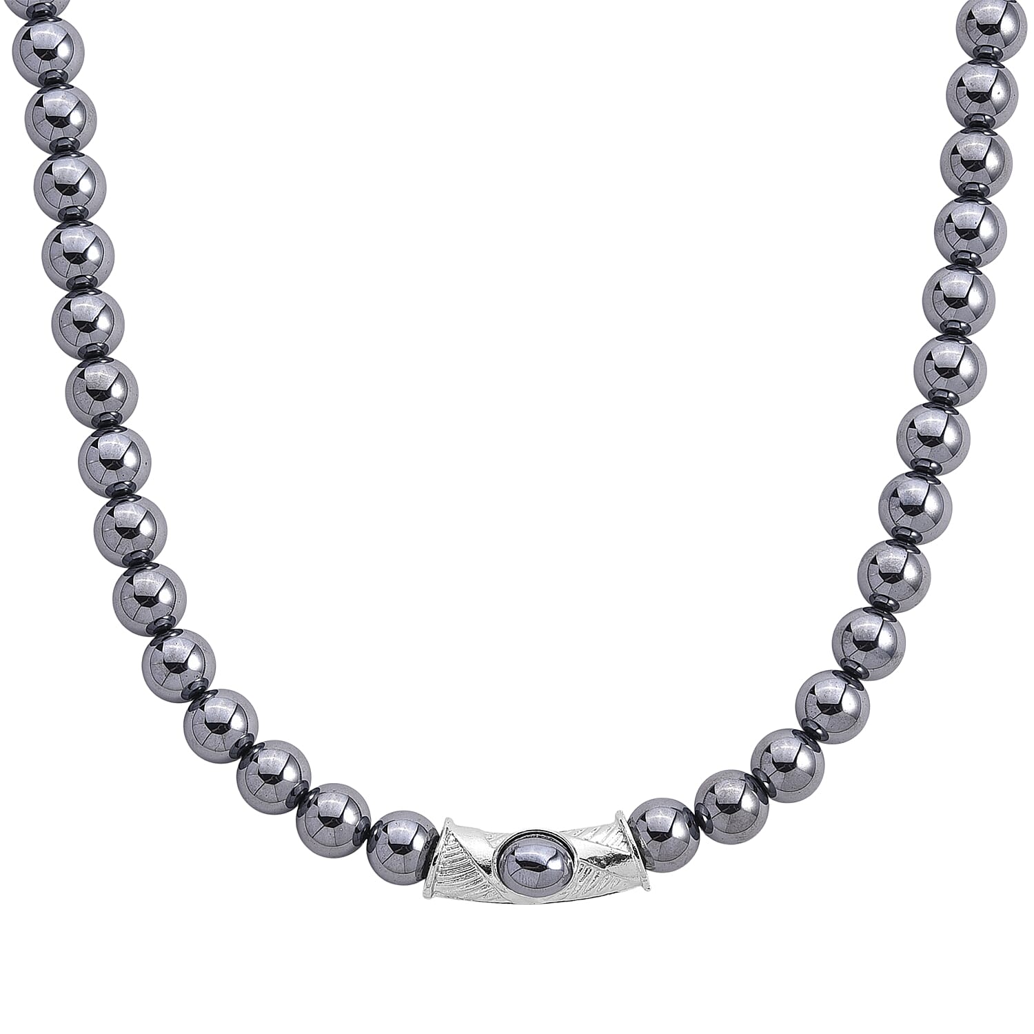 Terahertz Beaded Necklace in Silvertone 300.00 ctw (20 Inches)