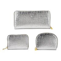 La Marey Black Crocodile Faux Leather 3pcs Giftbox, Wallet and 2pcs Card Wallets