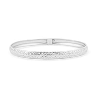 Doorbuster Sterling Silver Diamond Cut Bangle Bracelet (7.50 In) (4.50 g)