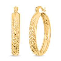 Doorbuster Sterling Silver Diamond Cut Hoop Earrings (2.60 g)