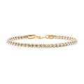 Italian 14K YG and Rhodium Over Sterling Silver Diamond Cut ICE Round Chain 3 Row Bracelet (7.00 In) (7.7 g) - Sticky add to cart bar