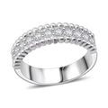 Simulated Diamond  Ring in Rhodium Over Sterling Silver (Size 10.0) - Sticky add to cart bar