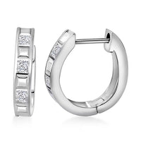 Simulated Diamond Earrings in Rhodium Over Sterling Silver 1.50 ctw