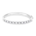 Simulated Diamond Bangle Bracelet in Rhodium Over Sterling Silver (7.25 In) 2.75 ctw - Sticky add to cart bar