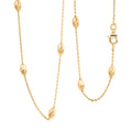 Italian 14K Yellow Gold Over Sterling Silver Moon Cut Oval Bead 3mm Chain Bracelet (7.25 In) 1.77 Grams - Sticky add to cart bar
