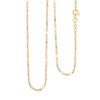 Made in Italy 14K YG Over and Sterling Silver Typhoon Fancy 2mm Chain Necklace 20 Inches 6.31 Grams