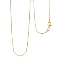 Italian 14K YG Over and Sterling Silver Snake Round Brite 1mm Chain Necklace 20 Inches 4 Grams