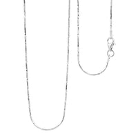 Italian Rhodium Over Sterling Silver 1mm Snake Square 8 Sided Diamond Cut Necklace 20 Inches 3.60 Grams