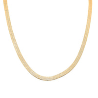 Italian 14K Yellow Gold Over Sterling Silver Herringbone Necklace 18 Inches 9.23 Grams